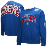 Mitchell & Ness - Philadelphia 76ers Hardwood Classics There & Back 2.0 Vintage Pullover Sweatshirt - Royal