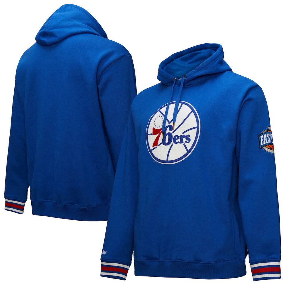 Mitchell & Ness - Philadelphia 76ers Chainstitch Applique Vintage Heavyweight Pullover Hoodie - Royal