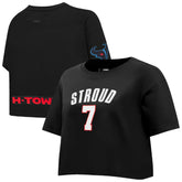 C.J. Stroud Houston Texans Pro Standard Women's Player Name & Number Cropped Boxy T-Shirt Black - NFL