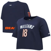 Caleb Williams Chicago Bears Pro Standard Women's Player Name & Number Cropped Boxy T-Shirt Navy - NFL
