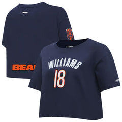 Caleb Williams Chicago Bears Pro Standard Women's Player Name & Number Cropped Boxy T-Shirt Navy - NFL