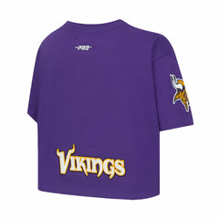 J.J. McCarthy Minnesota Vikings Pro Standard Women's Player Name & Number Cropped Boxy T-Shirt Purple - NFL