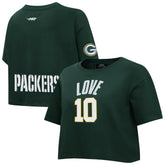 Jordan Love Green Bay Packers Pro Standard Women's Player Name & Number Cropped Boxy T-Shirt Green - NFL