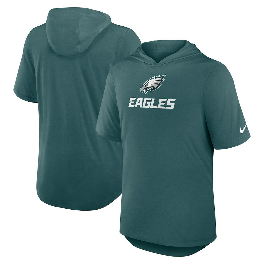 Philadelphia Eagles Lockup Tri-Blend Hoodie T-Shirt Midnight Green - Nike