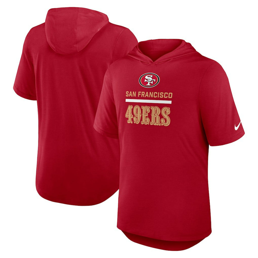 San Francisco 49ers Lockup Tri-Blend Hoodie T-Shirt Scarlet - Nike