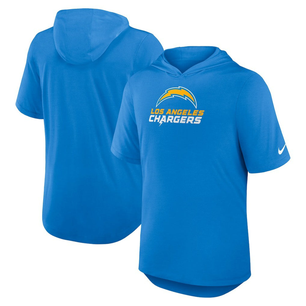 Los Angeles Chargers Lockup Tri-Blend Hoodie T-Shirt Powder Blue - Nike