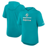 Miami Dolphins Lockup Tri-Blend Hoodie T-Shirt Aqua - Nike