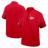 Kansas City Chiefs Sideline Short Sleeve Quarter-Zip Dri-FIT Coach Jacket Red - Nike
