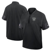 Las Vegas Raiders Sideline Short Sleeve Quarter-Zip Dri-FIT Coach Jacket Black - Nike