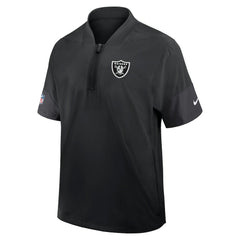 Las Vegas Raiders Sideline Short Sleeve Quarter-Zip Dri-FIT Coach Jacket Black - Nike