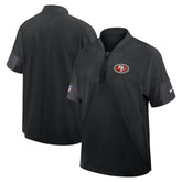 San Francisco 49ers Sideline Short Sleeve Quarter-Zip Dri-FIT Coach Jacket Black - Nike