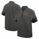 Tampa Bay Buccaneers Sideline Short Sleeve Quarter-Zip Dri-FIT Coach Jacket Pewter - Nike