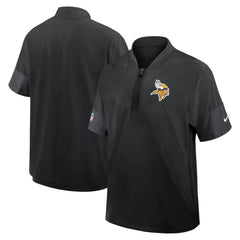 Minnesota Vikings Sideline Short Sleeve Quarter-Zip Dri-FIT Coach Jacket Black - Nike