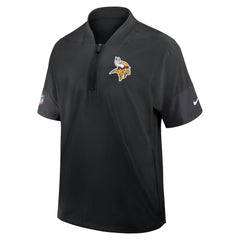 Minnesota Vikings Sideline Short Sleeve Quarter-Zip Dri-FIT Coach Jacket Black - Nike