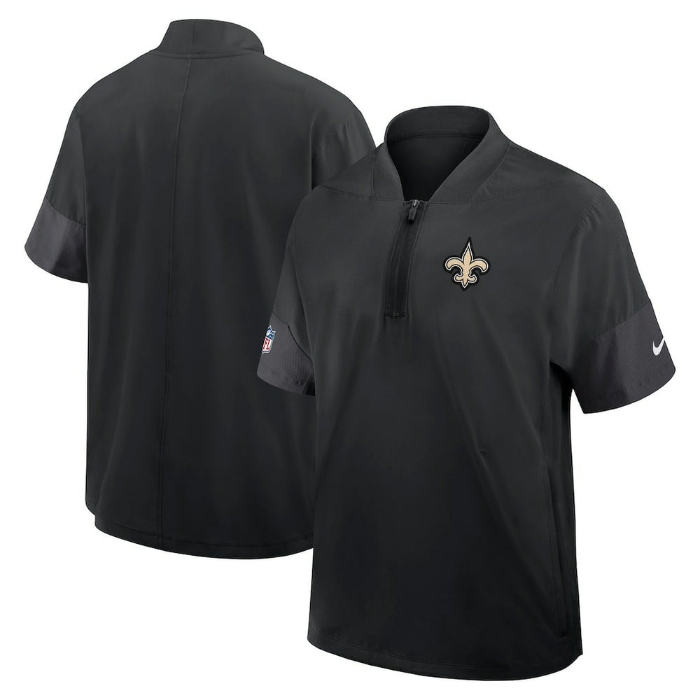 New Orleans Saints Sideline Short Sleeve Quarter-Zip Dri-FIT Coach Jacket Black - Nike