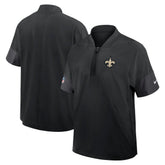 New Orleans Saints Sideline Short Sleeve Quarter-Zip Dri-FIT Coach Jacket Black - Nike