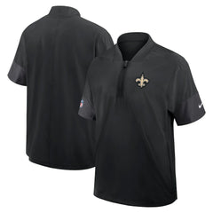 New Orleans Saints Sideline Short Sleeve Quarter-Zip Dri-FIT Coach Jacket Black - Nike