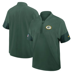 Green Bay Packers Sideline Short Sleeve Quarter-Zip Dri-FIT Coach Jacket Green - Nike