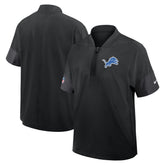 Detroit Lions Sideline Short Sleeve Quarter-Zip Dri-FIT Coach Jacket Black - Nike