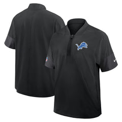 Detroit Lions Sideline Short Sleeve Quarter-Zip Dri-FIT Coach Jacket Black - Nike