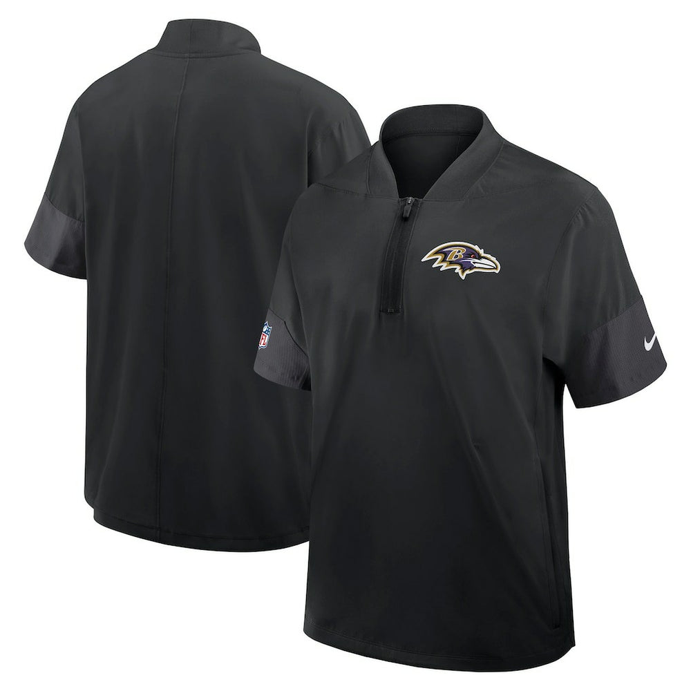 Baltimore Ravens Sideline Short Sleeve Quarter-Zip Dri-FIT Coach Jacket Black - Nike