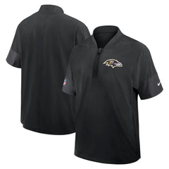 Baltimore Ravens Sideline Short Sleeve Quarter-Zip Dri-FIT Coach Jacket Black - Nike