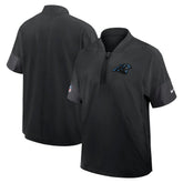 Carolina Panthers Sideline Short Sleeve Quarter-Zip Dri-FIT Coach Jacket Black - Nike