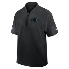 Carolina Panthers Sideline Short Sleeve Quarter-Zip Dri-FIT Coach Jacket Black - Nike