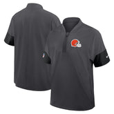 Cleveland Browns Sideline Short Sleeve Quarter-Zip Dri-FIT Coach Jacket Anthracite - Nike
