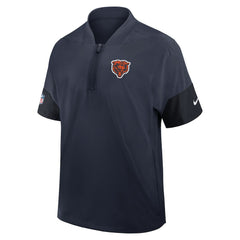 Chicago Bears Sideline Short Sleeve Quarter-Zip Dri-FIT Coach Jacket Navy - Nike