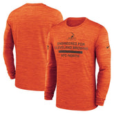 Cleveland Browns Sideline Velocity Performance Long Sleeve T-Shirt - Orange - Nike
