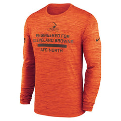 Cleveland Browns Sideline Velocity Performance Long Sleeve T-Shirt - Orange - Nike