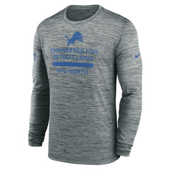 Detroit Lions Sideline Velocity Performance Long Sleeve T-Shirt - Gray - Nike