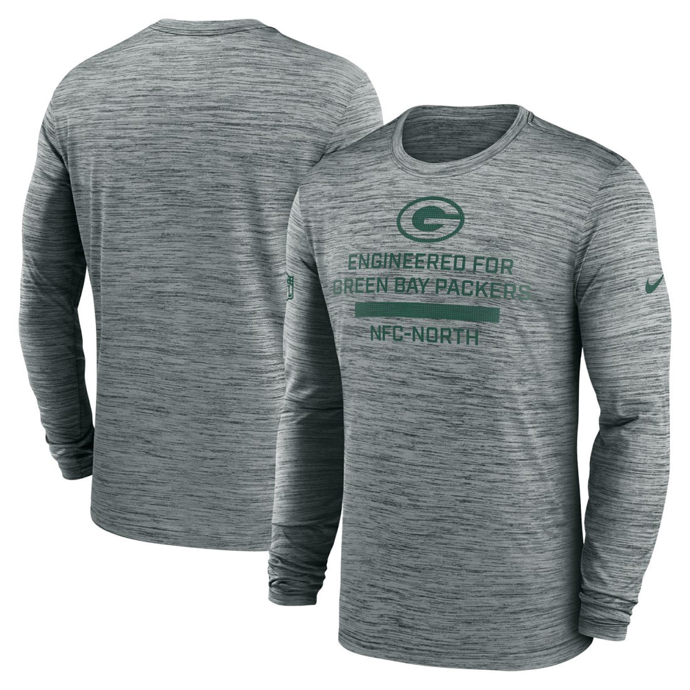 Green Bay Packers Sideline Velocity Performance Long Sleeve T-Shirt - Gray - Nike