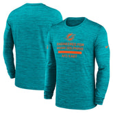 Miami Dolphins Sideline Velocity Performance Long Sleeve T-Shirt - Aqua - Nike