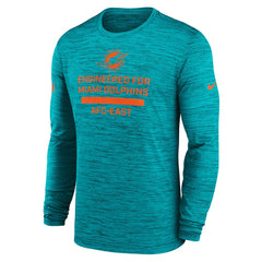 Miami Dolphins Sideline Velocity Performance Long Sleeve T-Shirt - Aqua - Nike