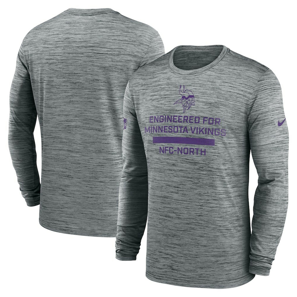 Minnesota Vikings Sideline Velocity Performance Long Sleeve T-Shirt - Gray - Nike