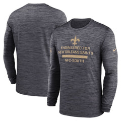 New Orleans Saints Sideline Velocity Performance Long Sleeve T-Shirt - Black - Nike