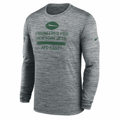 New York Jets Sideline Velocity Performance Long Sleeve T-Shirt - Gray - Nike