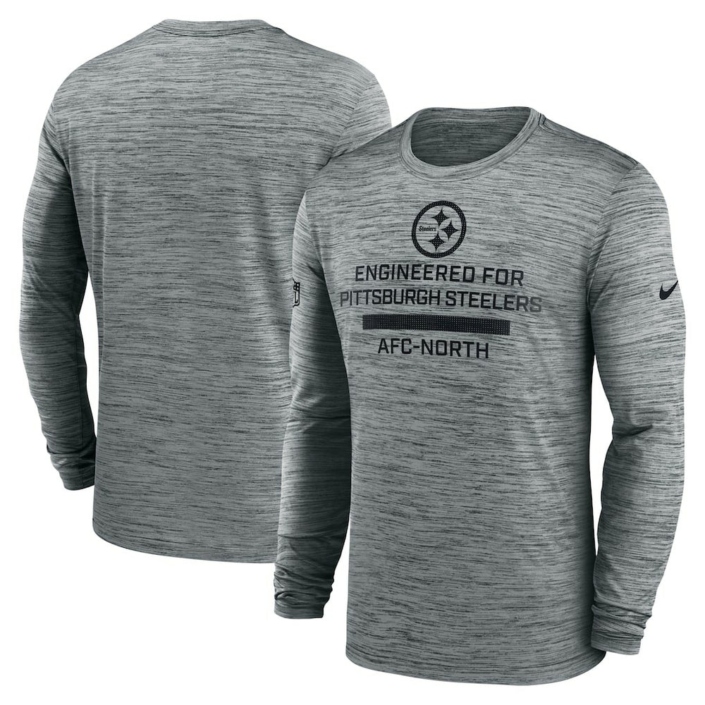 Pittsburgh Steelers Sideline Velocity Performance Long Sleeve T-Shirt - Gray - Nike