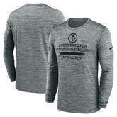 Pittsburgh Steelers Sideline Velocity Performance Long Sleeve T-Shirt - Gray - Nike