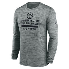 Pittsburgh Steelers Sideline Velocity Performance Long Sleeve T-Shirt - Gray - Nike