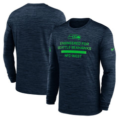 Seattle Seahawks Sideline Velocity Performance Long Sleeve T-Shirt - College Navy - Nike