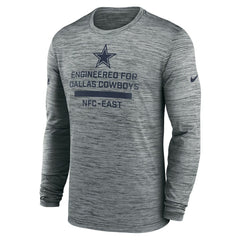 Dallas Cowboys Sideline Velocity Performance Long Sleeve T-Shirt - Gray - Nike