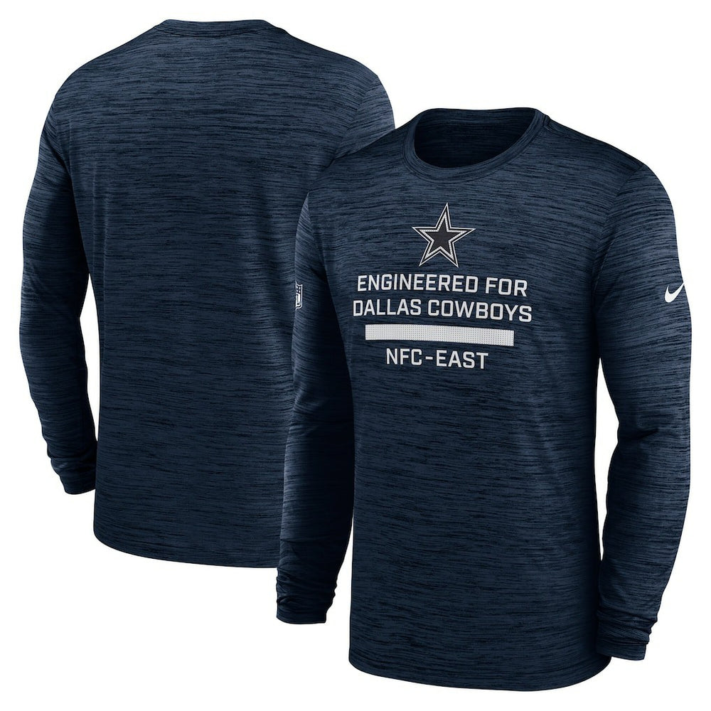 Dallas Cowboys Sideline Velocity Performance Long Sleeve T-Shirt - Navy - Nike