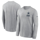 Dallas Cowboys Sideline Dri-FIT Long Sleeve T-Shirt Heather Gray - Nike