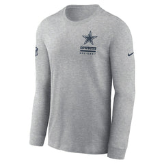 Dallas Cowboys Sideline Dri-FIT Long Sleeve T-Shirt Heather Gray - Nike