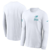 Miami Dolphins Sideline Dri-FIT Long Sleeve T-Shirt White - Nike