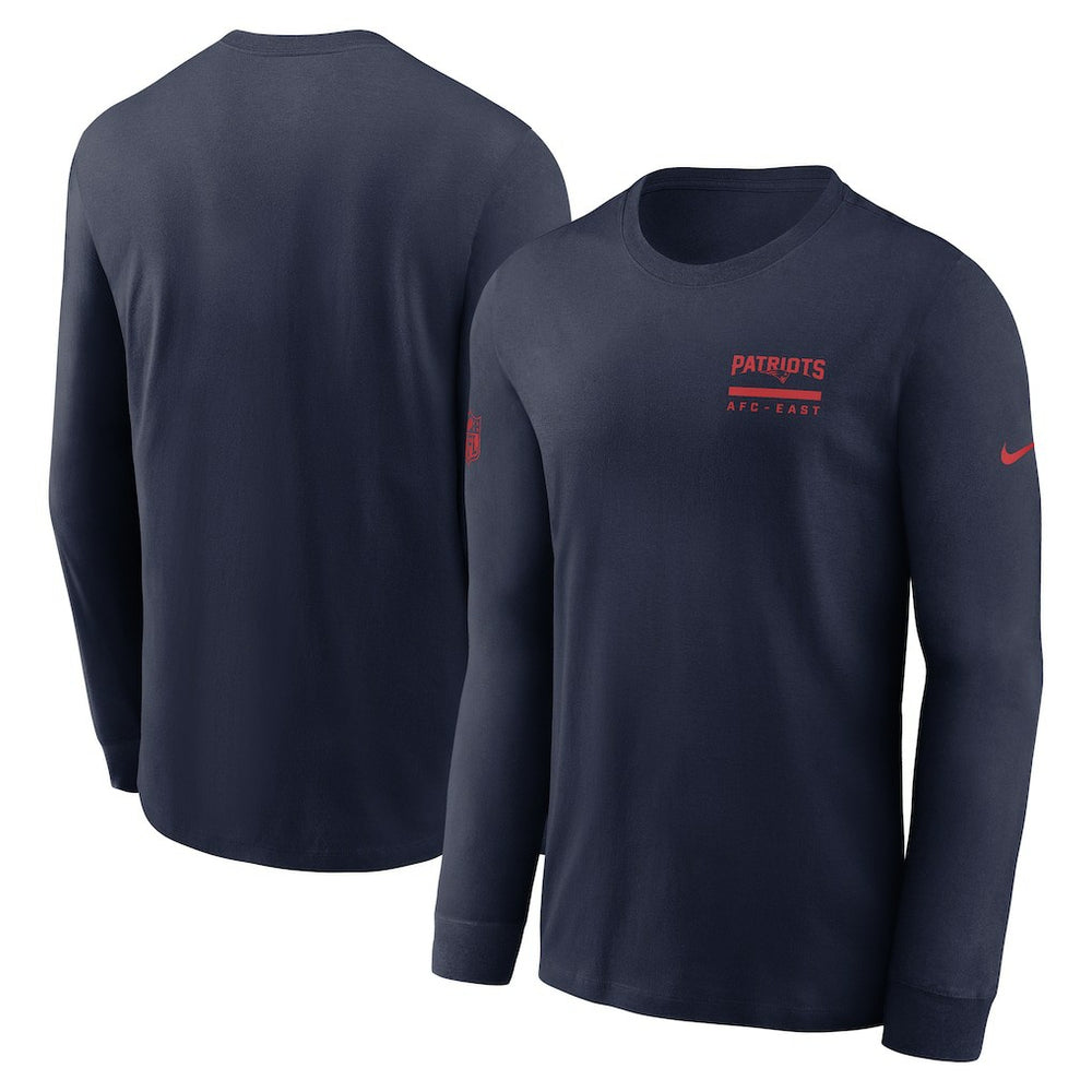 New England Patriots Sideline Dri-FIT Long Sleeve T-Shirt Navy - Nike