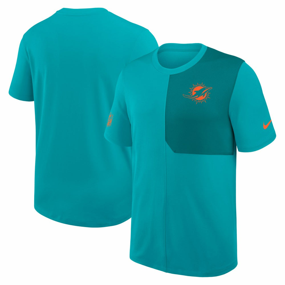 Miami Dolphins Sideline UV Dri-Fit Coach Shirt Aqua - Nike